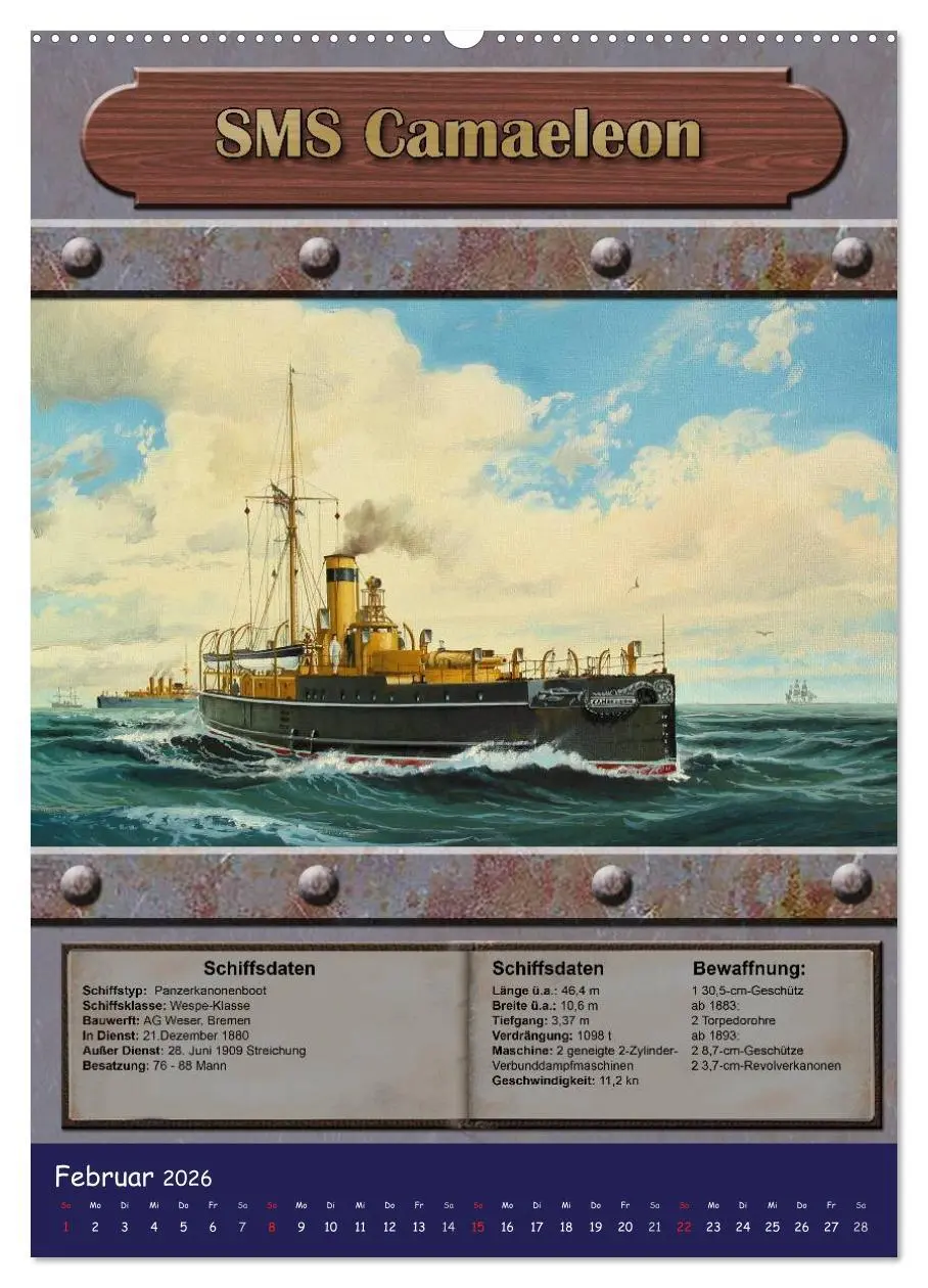 Bild: 9783516465617 | Die kaiserliche Marine 1871 - 1918 (Wandkalender 2026 DIN A2 hoch),...