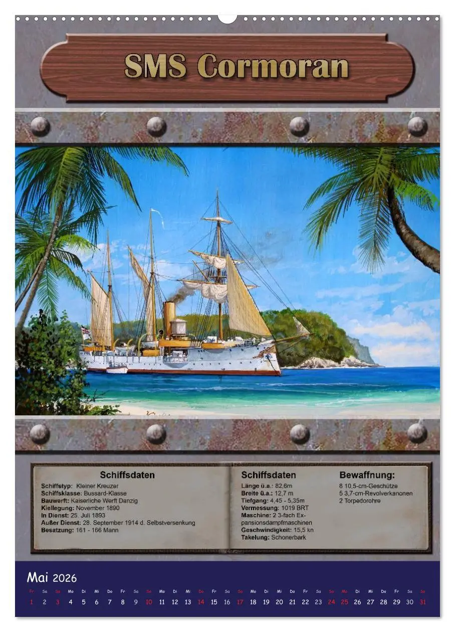 Bild: 9783516465617 | Die kaiserliche Marine 1871 - 1918 (Wandkalender 2026 DIN A2 hoch),...