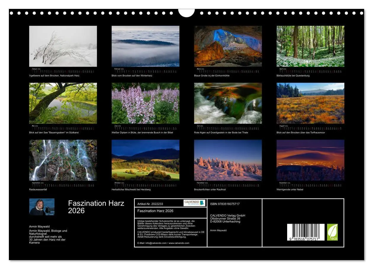Bild: 9783516075717 | Faszination Harz 2026 (Wandkalender 2026 DIN A3 quer), CALVENDO...