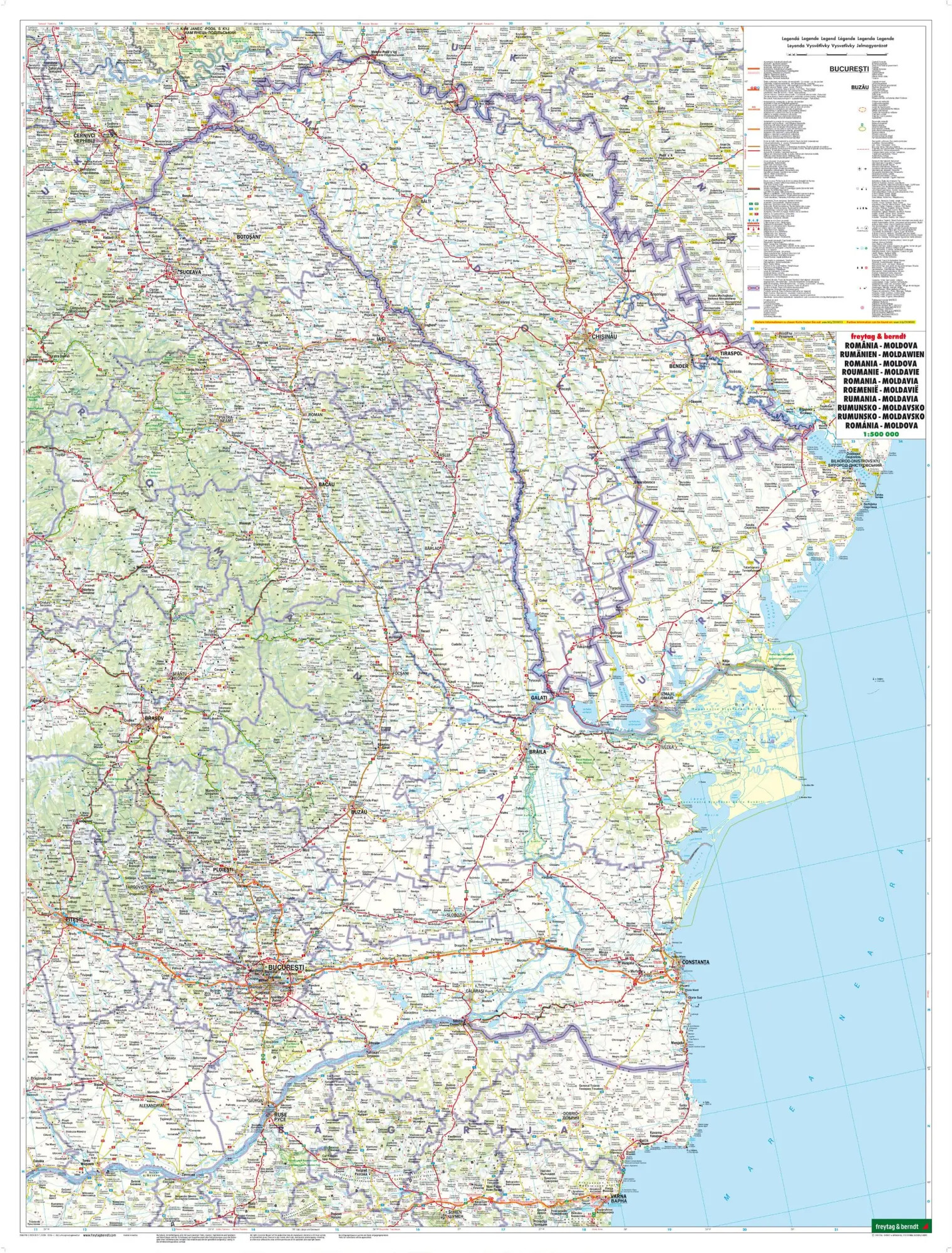 Bild: 9783707905717 | Rumänien - Moldawien, Straßenkarte 1:500.000, freytag &amp; berndt | 2021