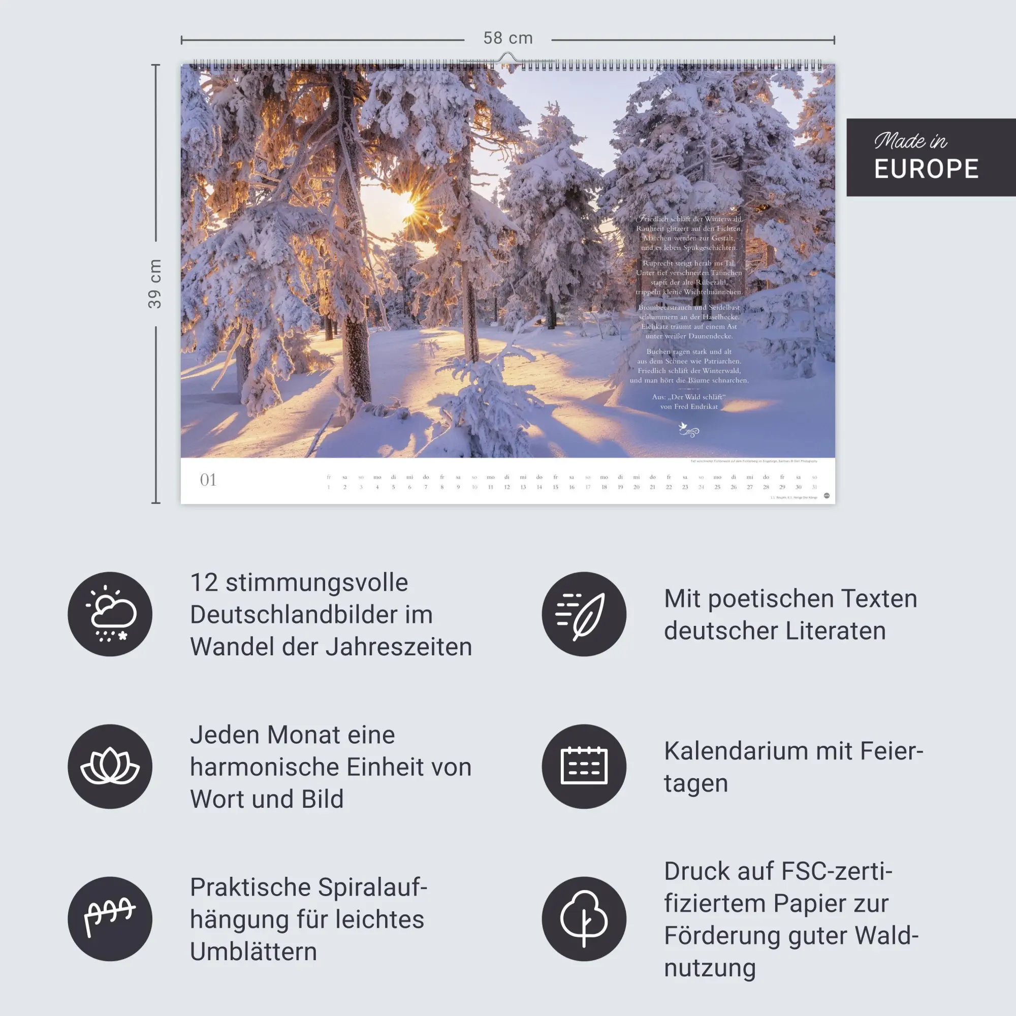 Bild: 9783756415717 | Der deutsche Wald - Ein literarischer Spaziergang Kalender 2027 -...