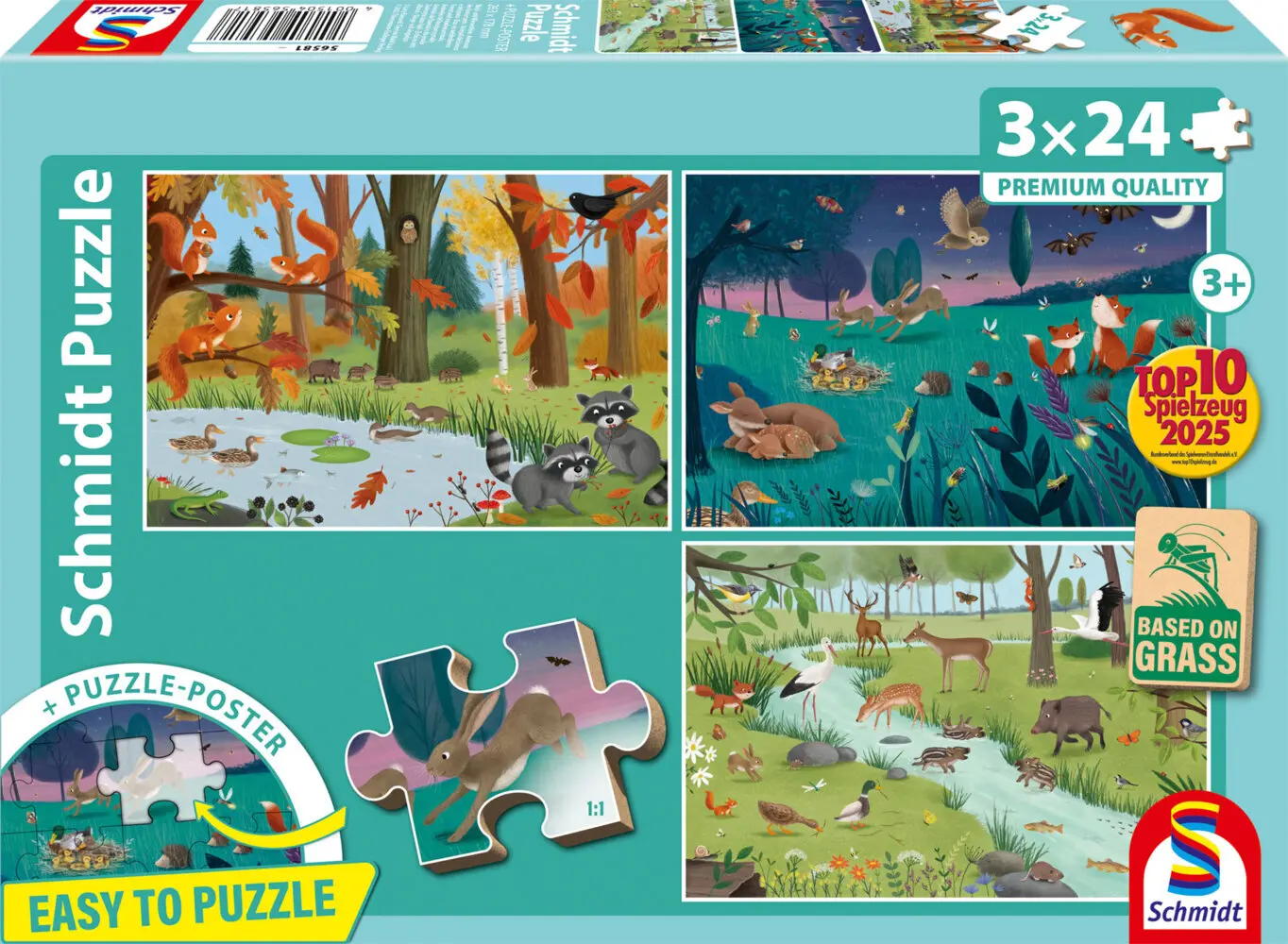 Cover: 4001504565817 | Wald &amp; Wiesentiere | Kinderpuzzle Graspappe Standard 3x24 Teile | 2026