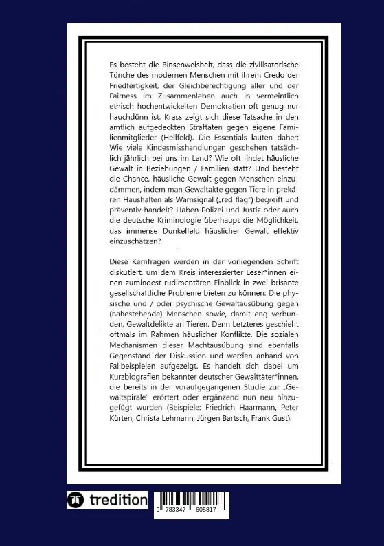 Rückseite: 9783347605817 | Die verborgene Kriminalität: Straftaten im Dunkelfeld II | Mariak