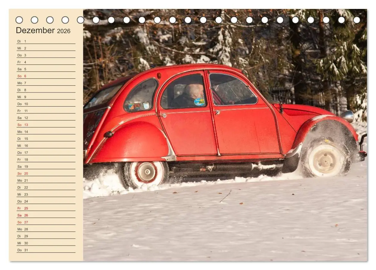 Bild: 9783457975817 | Citroën 2CV - Ente rot (Tischkalender 2026 DIN A5 quer), CALVENDO...