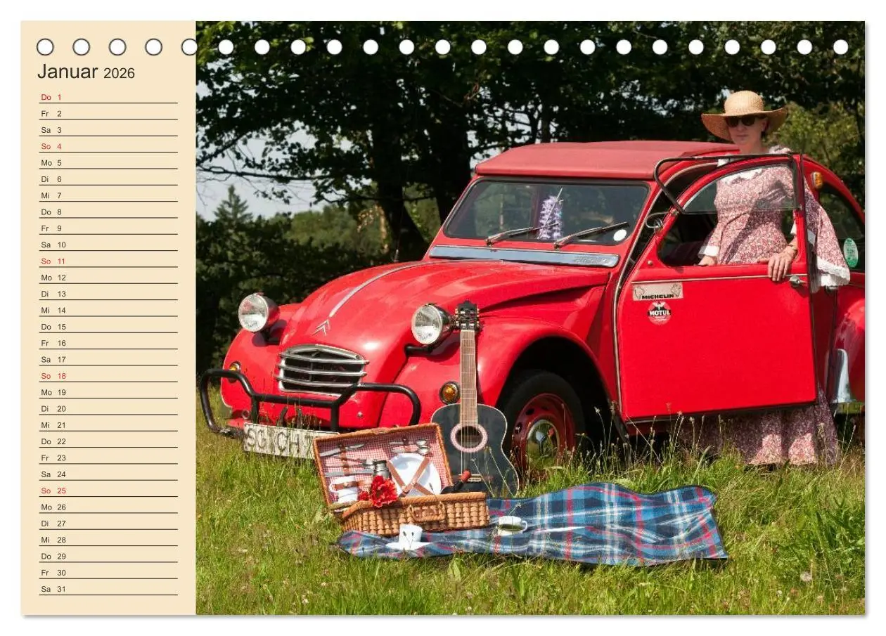 Bild: 9783457975817 | Citroën 2CV - Ente rot (Tischkalender 2026 DIN A5 quer), CALVENDO...
