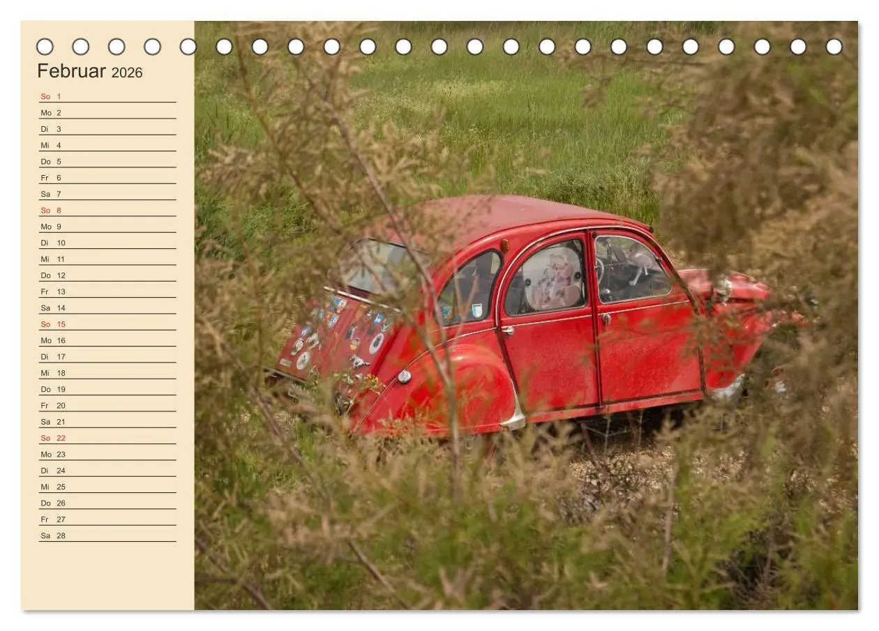 Bild: 9783457975817 | Citroën 2CV - Ente rot (Tischkalender 2026 DIN A5 quer), CALVENDO...