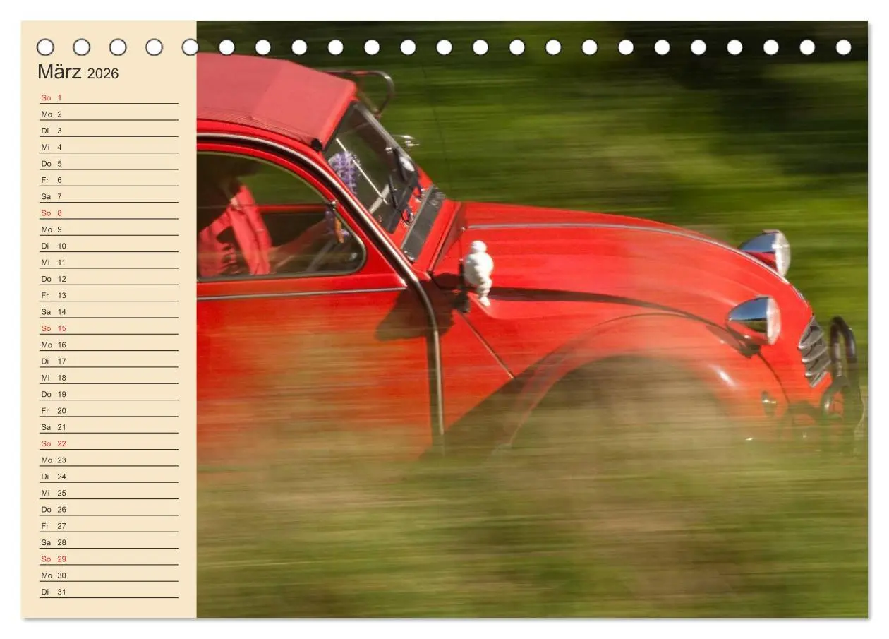 Bild: 9783457975817 | Citroën 2CV - Ente rot (Tischkalender 2026 DIN A5 quer), CALVENDO...