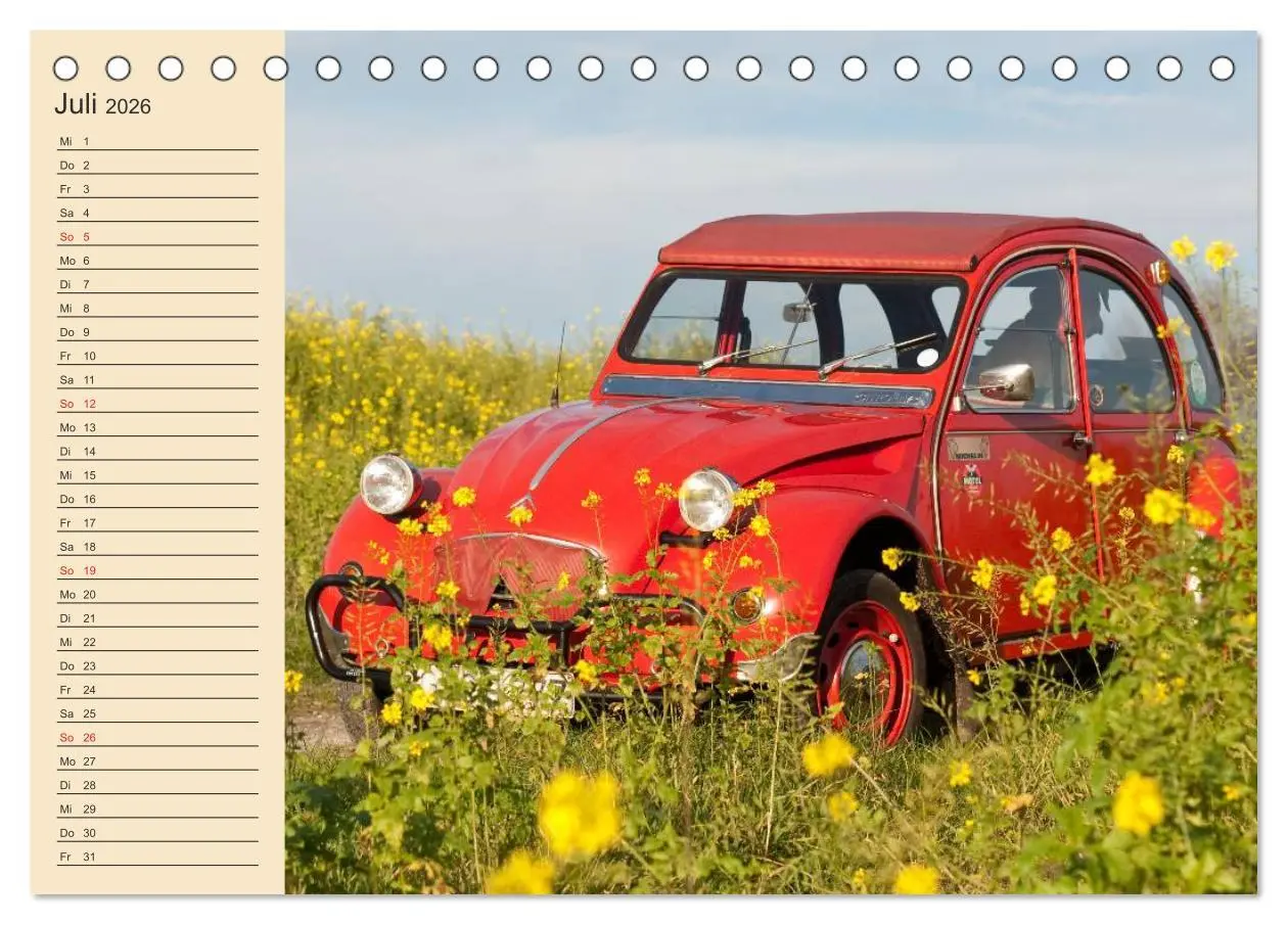 Bild: 9783457975817 | Citroën 2CV - Ente rot (Tischkalender 2026 DIN A5 quer), CALVENDO...