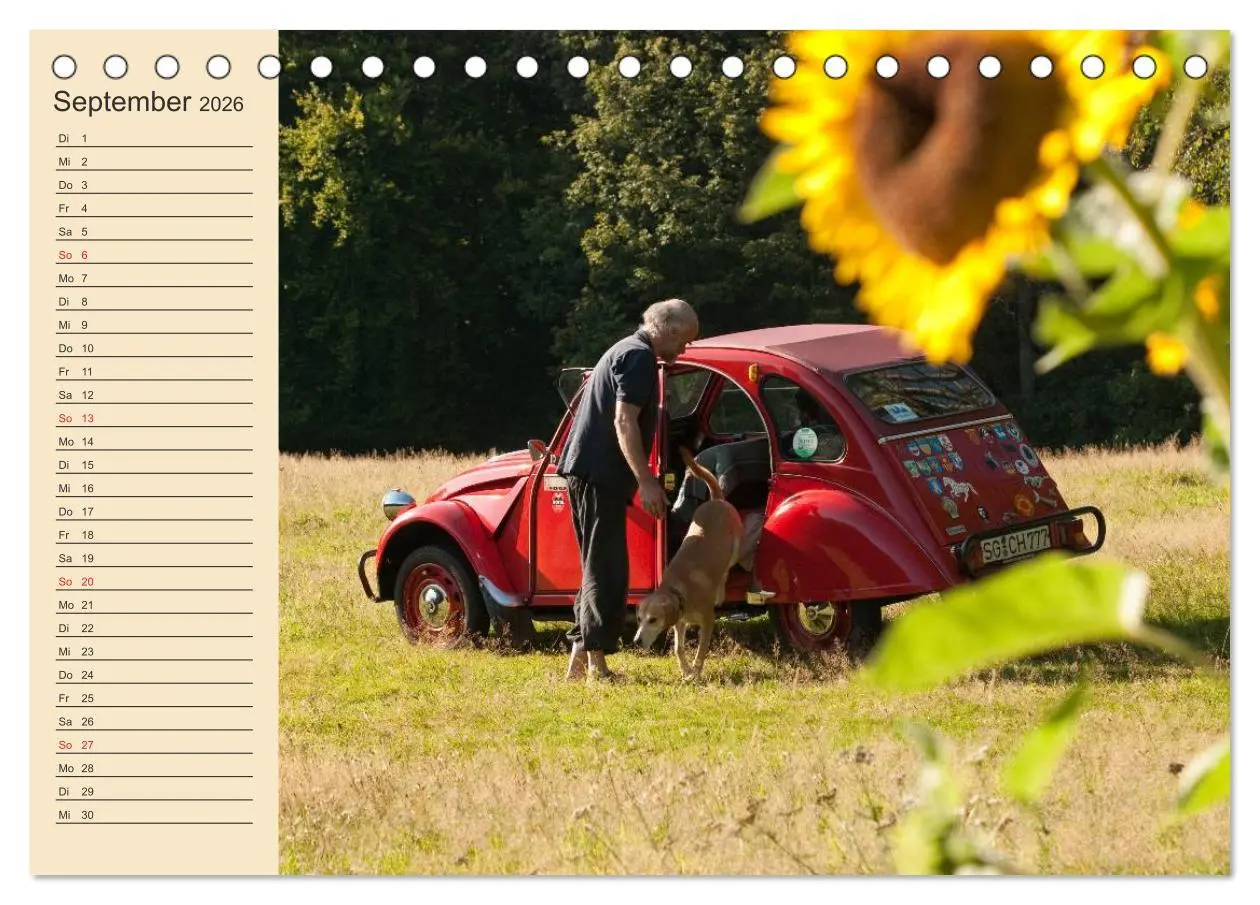 Bild: 9783457975817 | Citroën 2CV - Ente rot (Tischkalender 2026 DIN A5 quer), CALVENDO...