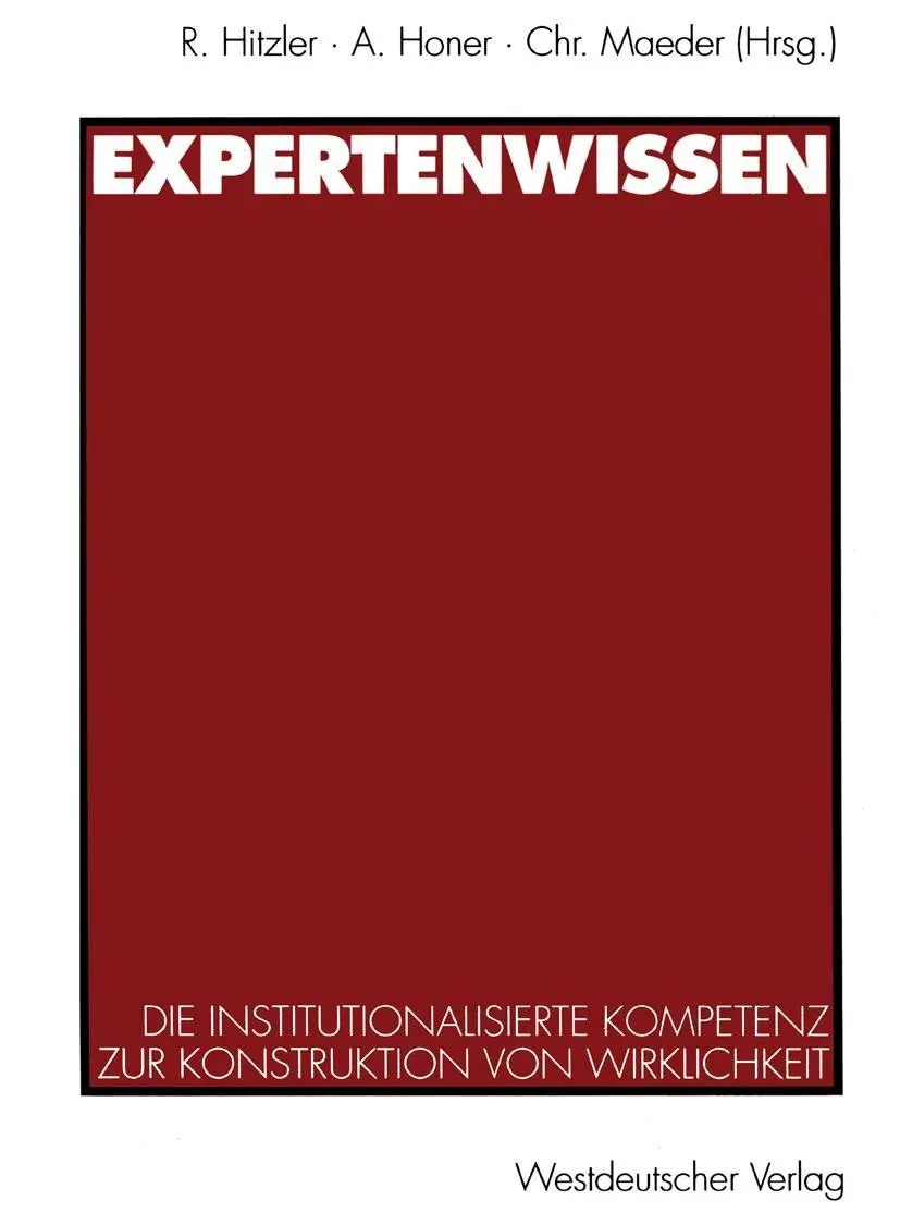 Cover: 9783531125817 | Expertenwissen | Ronald Hitzler | Taschenbuch | 318 S. | Deutsch