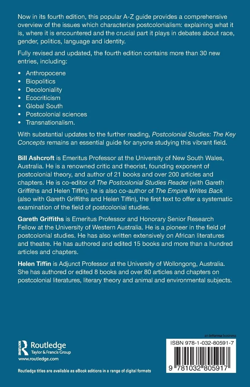 Rückseite: 9781032805917 | Postcolonial Studies | The Key Concepts | Bill Ashcroft (u. a.) | Buch