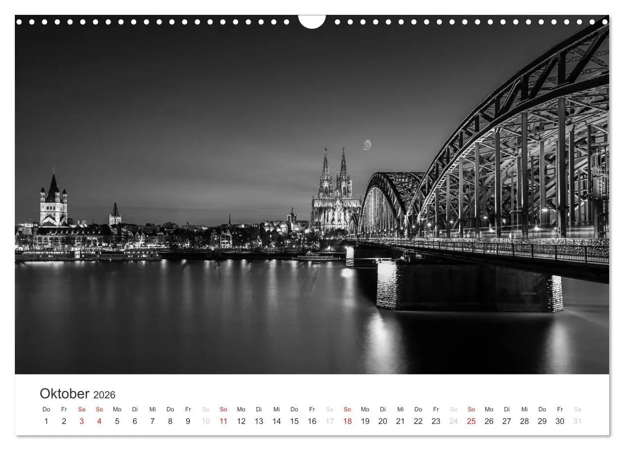 Bild: 9783516016017 | Köln - monochrome Ansichten (Wandkalender 2026 DIN A3 quer),...