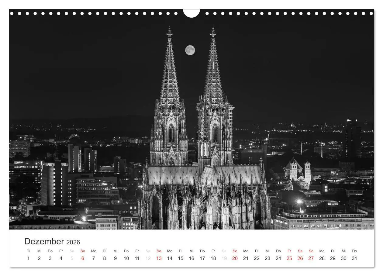 Bild: 9783516016017 | Köln - monochrome Ansichten (Wandkalender 2026 DIN A3 quer),...