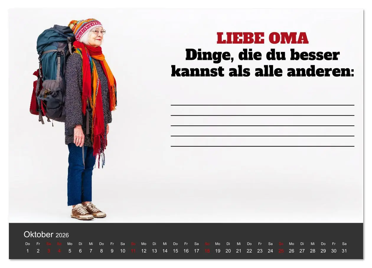 Bild: 9783516636017 | Kalender für Oma - Was ich dir sagen will (Wandkalender 2026 DIN A4...