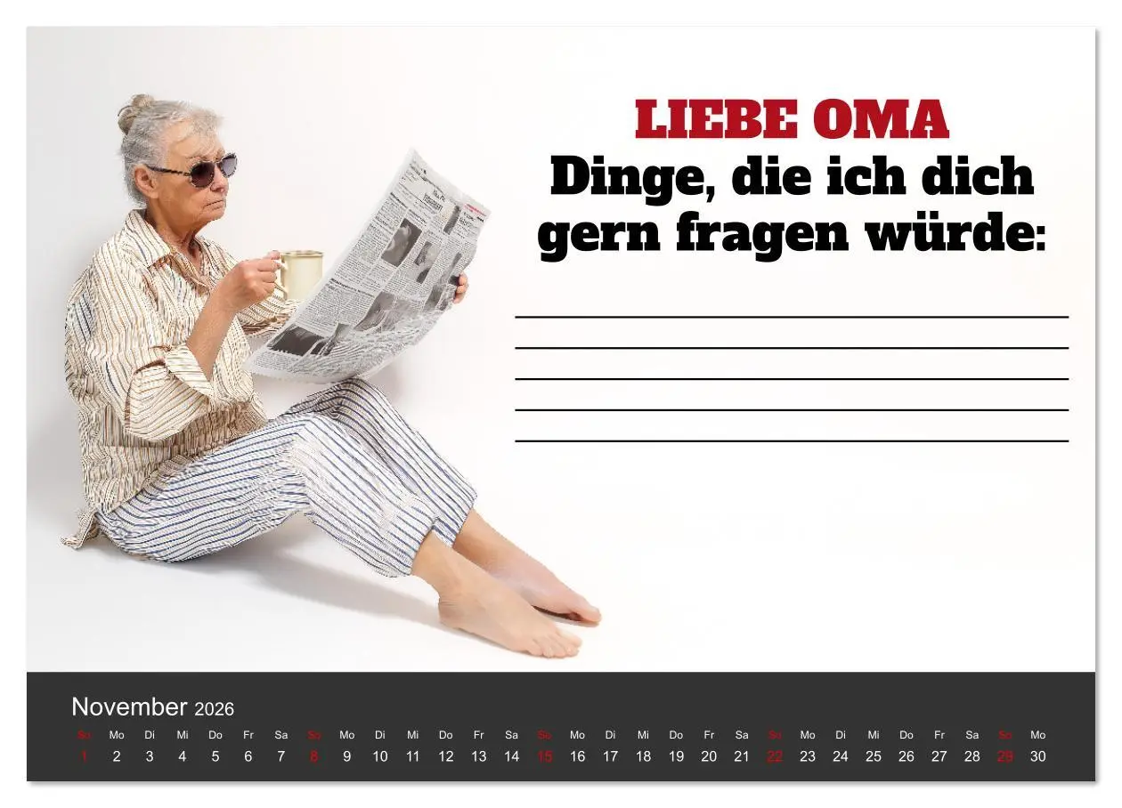 Bild: 9783516636017 | Kalender für Oma - Was ich dir sagen will (Wandkalender 2026 DIN A4...