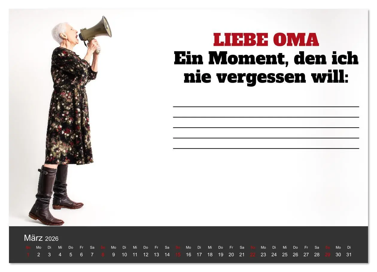 Bild: 9783516636017 | Kalender für Oma - Was ich dir sagen will (Wandkalender 2026 DIN A4...