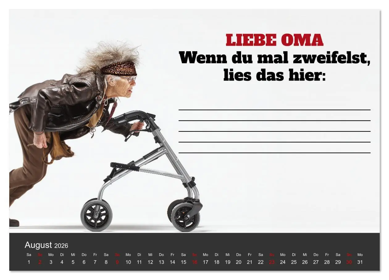 Bild: 9783516636017 | Kalender für Oma - Was ich dir sagen will (Wandkalender 2026 DIN A4...