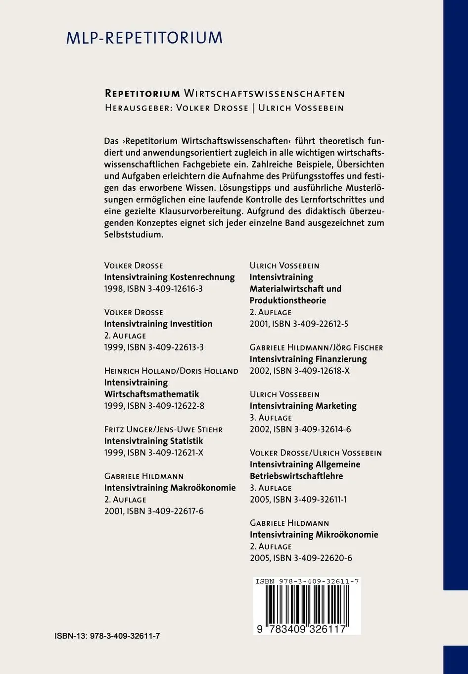 Rückseite: 9783409326117 | Allgemeine Betriebswirtschaftslehre | Intensivtraining | Taschenbuch