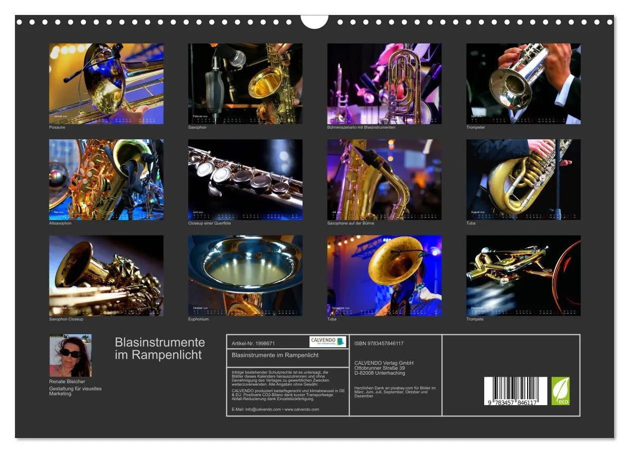 Bild: 9783457846117 | Blasinstrumente im Rampenlicht (Wandkalender 2026 DIN A3 quer),...