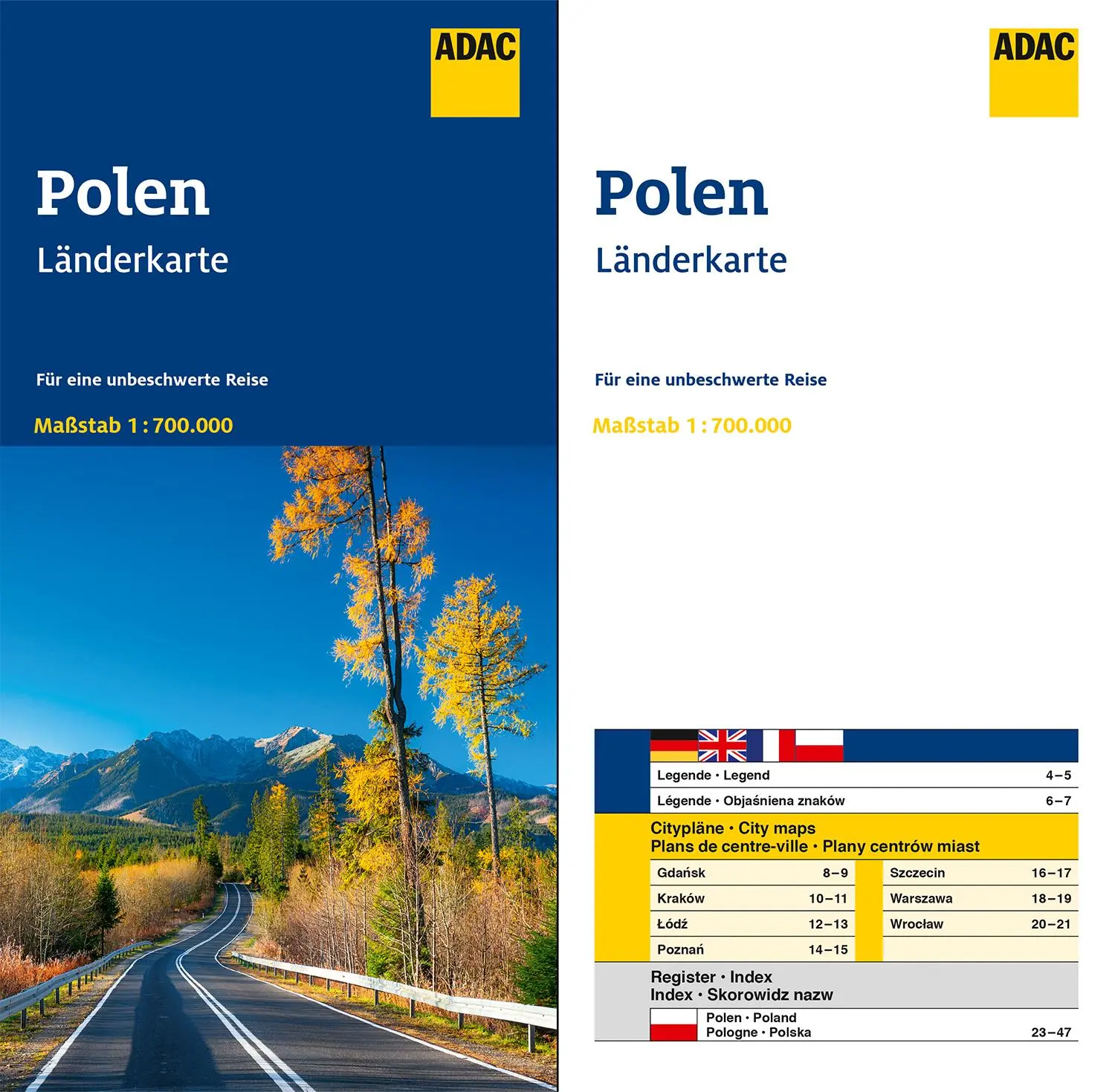 Bild: 9783826426117 | ADAC Länderkarte Polen 1:700.000 | (Land-)Karte | ADAC LänderKarte