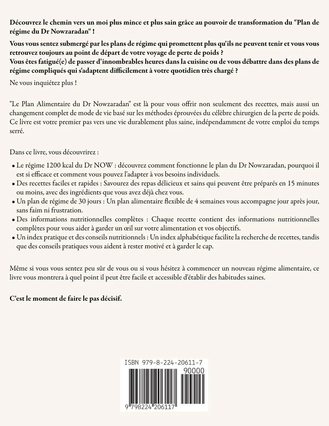 Rückseite: 9798224206117 | Le Plan Alimentaire du Dr Nowzaradan | Jérémie Gérard | Taschenbuch
