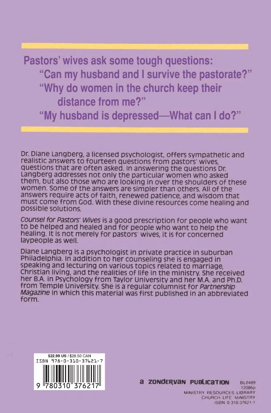 Rückseite: 9780310376217 | Counsel for Pastors' Wives | Diane Langberg | Taschenbuch | Englisch