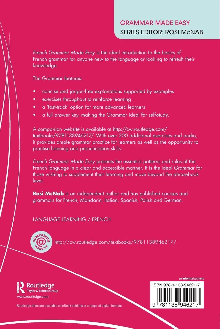 Rückseite: 9781138946217 | French Grammar Made Easy | Rosi Mcnab | Taschenbuch | Französisch