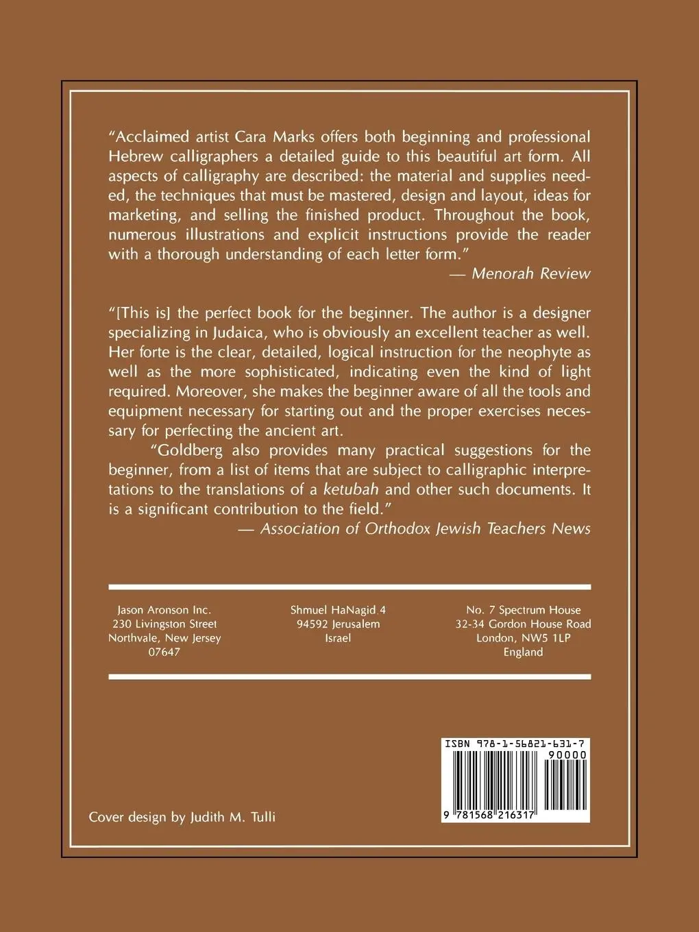 Rückseite: 9781568216317 | The Handbook of Hebrew Calligraphy | Cara Goldberg Marks | Taschenbuch