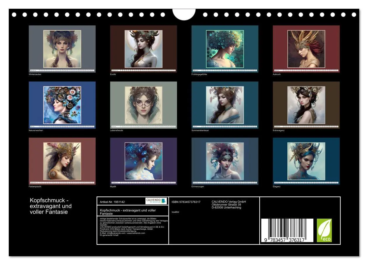 Bild: 9783457376317 | Kopfschmuck - extravagant und voller Fantasie (Wandkalender 2026...