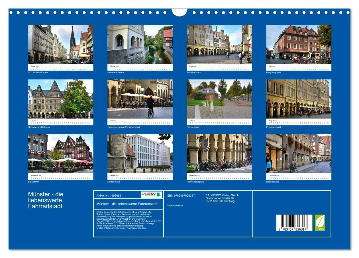 Bild: 9783457826317 | Münster - die liebenswerte Fahrradstadt (Wandkalender 2026 DIN A3...