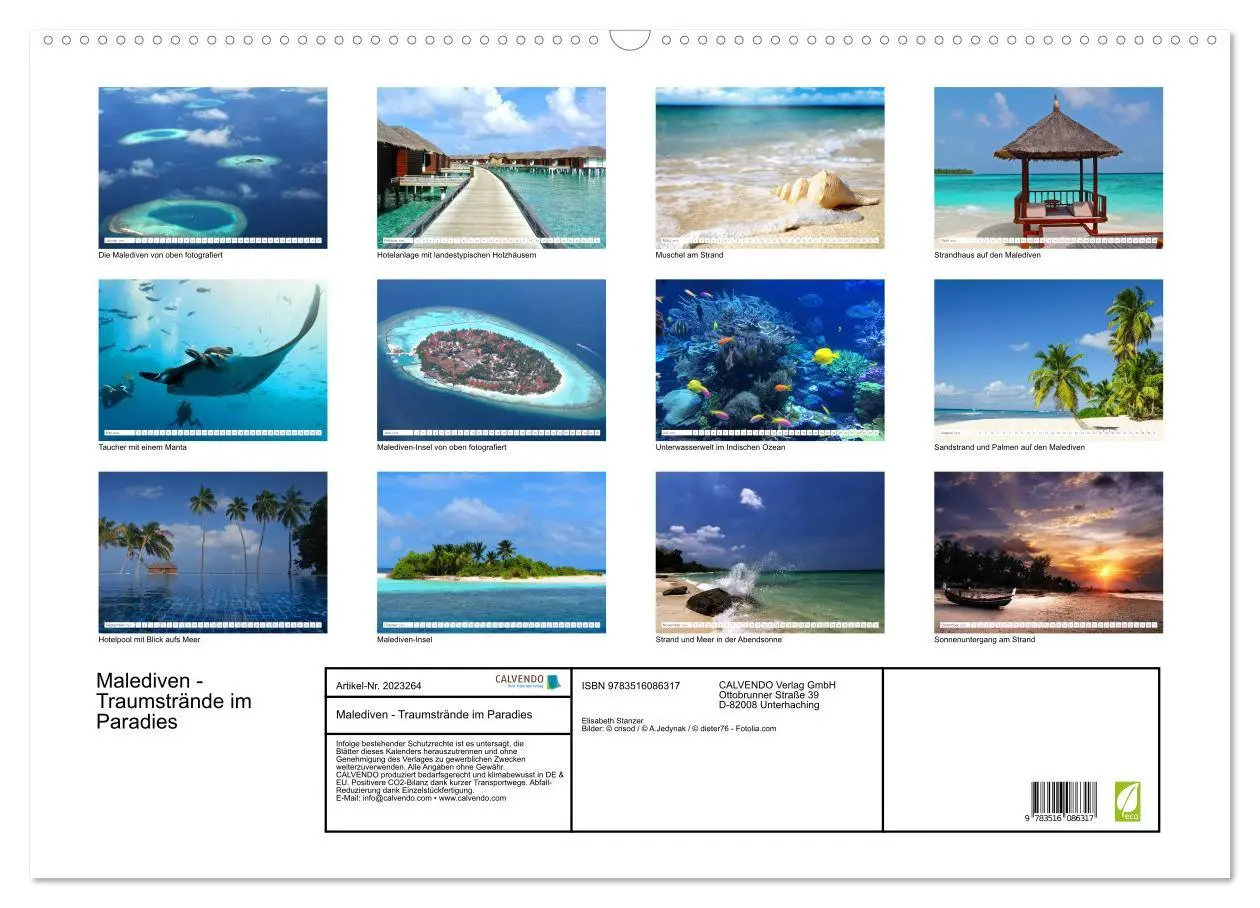 Bild: 9783516086317 | Malediven - Traumstrände im Paradies (Wandkalender 2026 DIN A2...