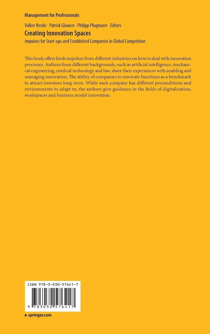 Rückseite: 9783030576417 | Creating Innovation Spaces | Volker Nestle (u. a.) | Buch | xvi | 2021