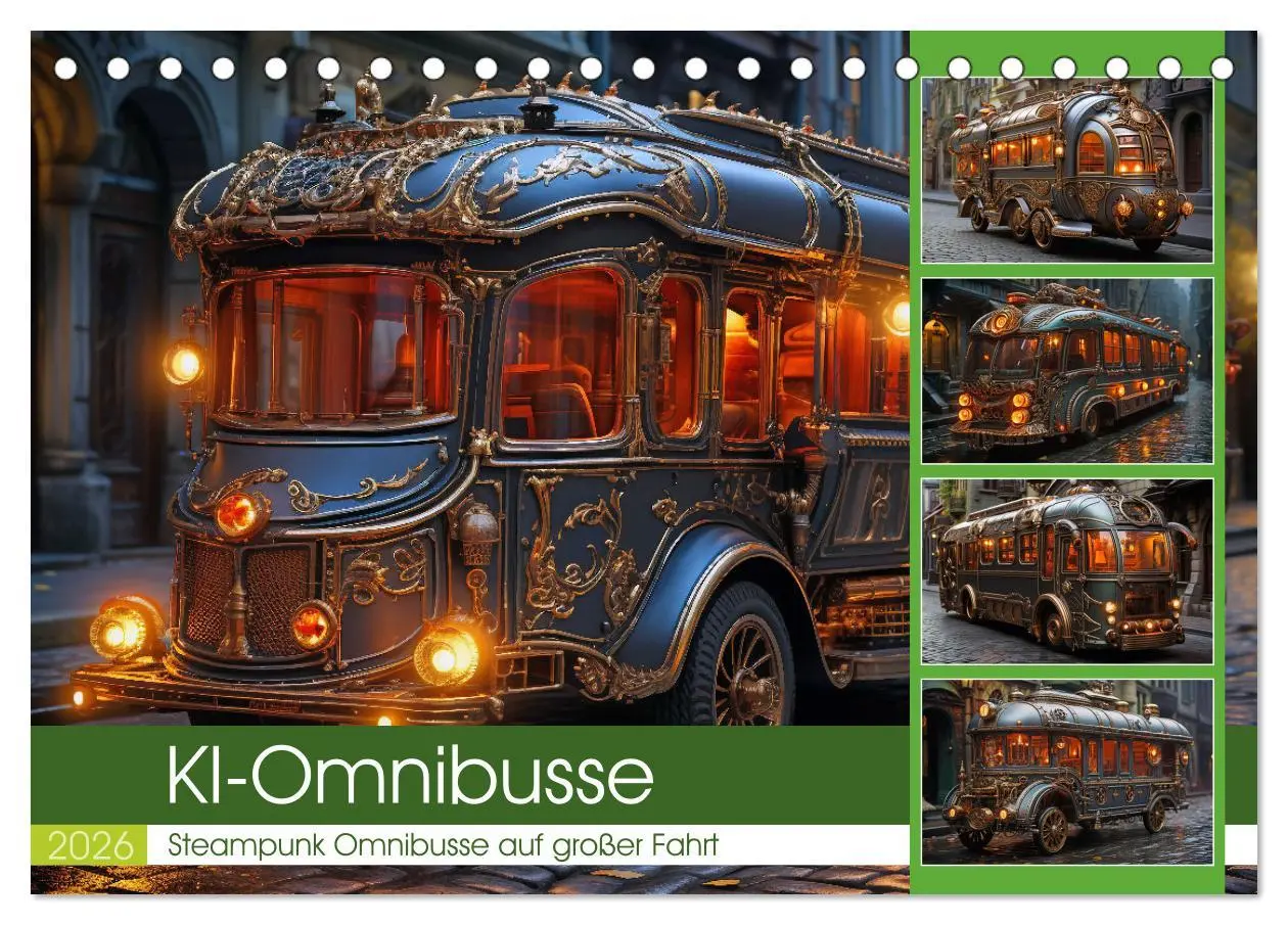 Cover: 9783457506417 | KI-Omnibusse (Tischkalender 2026 DIN A5 quer), CALVENDO Monatskalender