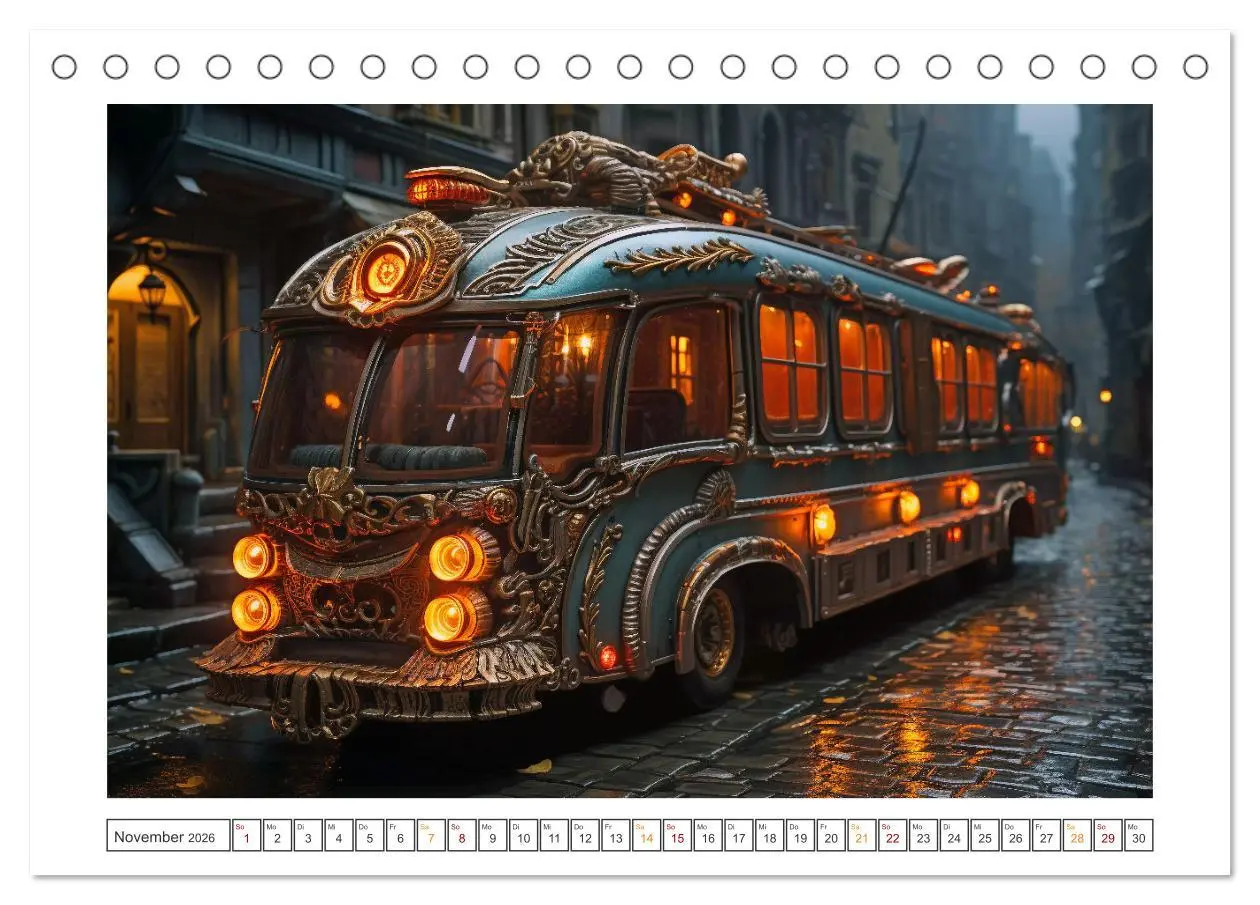 Bild: 9783457506417 | KI-Omnibusse (Tischkalender 2026 DIN A5 quer), CALVENDO Monatskalender