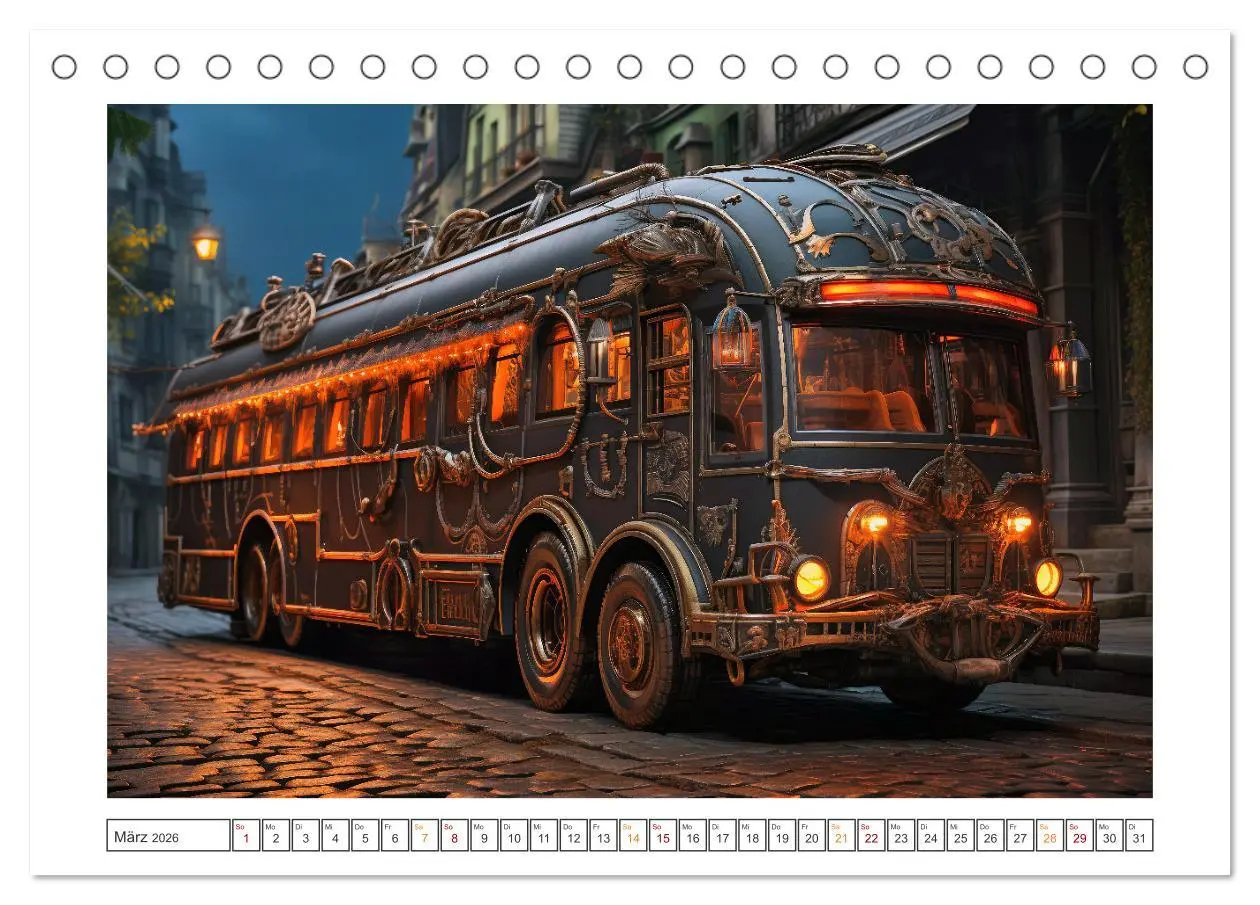 Bild: 9783457506417 | KI-Omnibusse (Tischkalender 2026 DIN A5 quer), CALVENDO Monatskalender