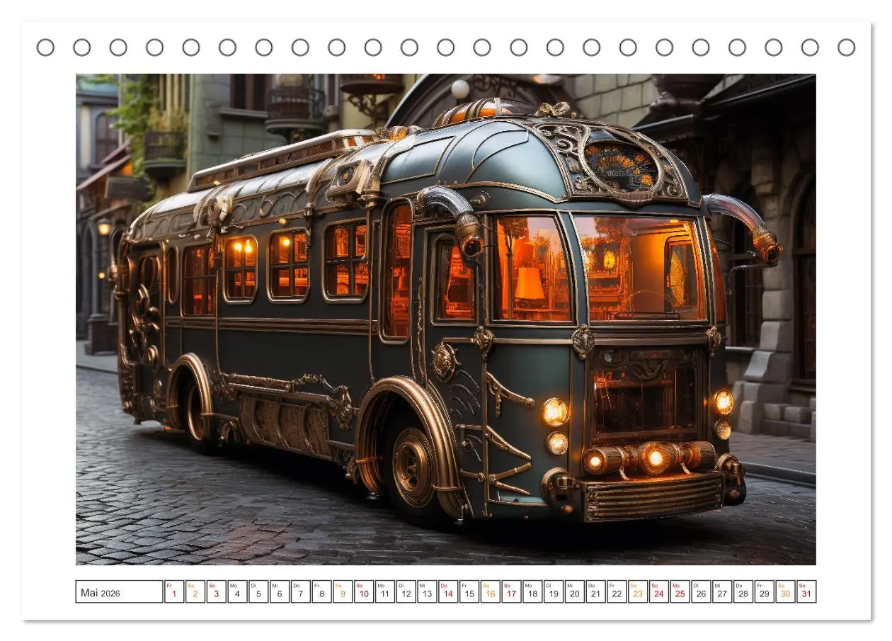 Bild: 9783457506417 | KI-Omnibusse (Tischkalender 2026 DIN A5 quer), CALVENDO Monatskalender