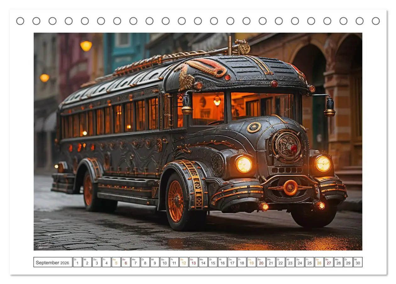 Bild: 9783457506417 | KI-Omnibusse (Tischkalender 2026 DIN A5 quer), CALVENDO Monatskalender