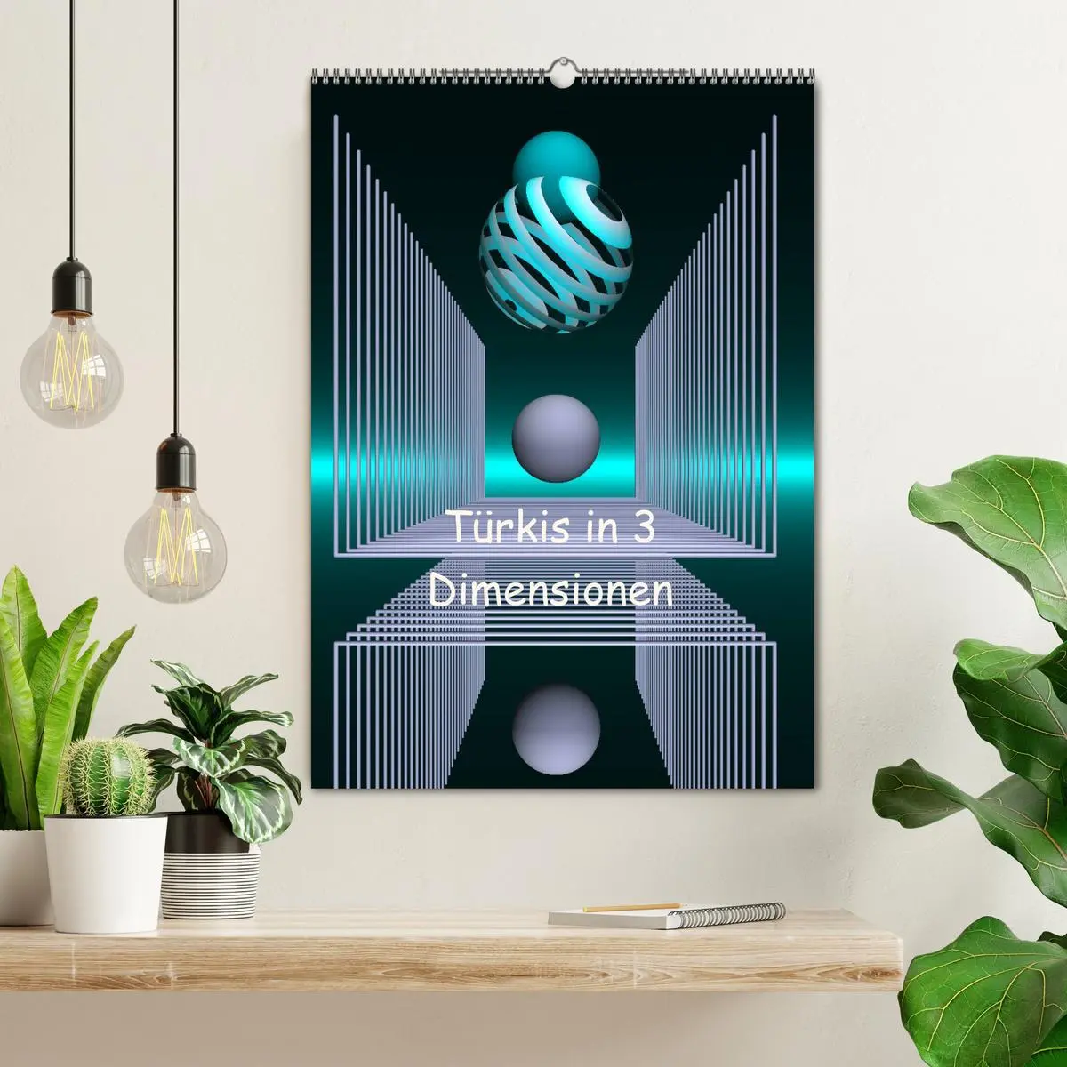 Bild: 9783516386417 | Türkis in 3 Dimensionen (Wandkalender 2026 DIN A2 hoch), CALVENDO...