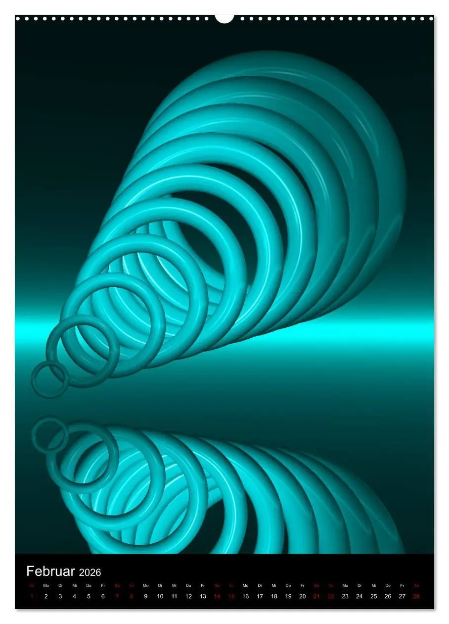Bild: 9783516386417 | Türkis in 3 Dimensionen (Wandkalender 2026 DIN A2 hoch), CALVENDO...