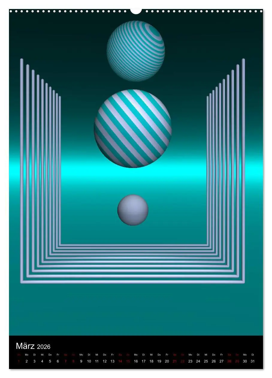 Bild: 9783516386417 | Türkis in 3 Dimensionen (Wandkalender 2026 DIN A2 hoch), CALVENDO...