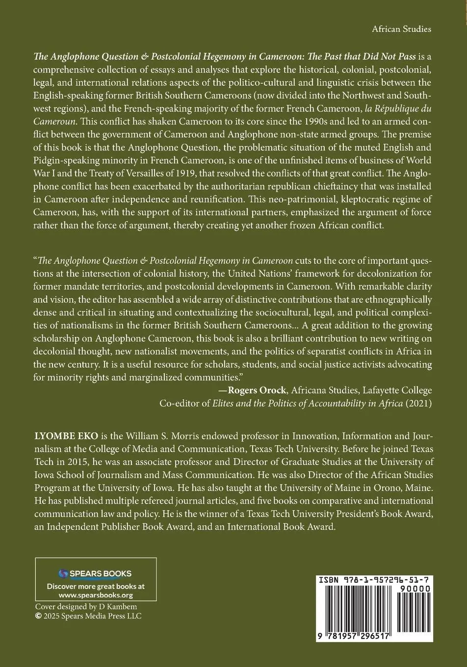 Rückseite: 9781957296517 | The Anglophone Question and Postcolonial Hegemony in Cameroon Vol II