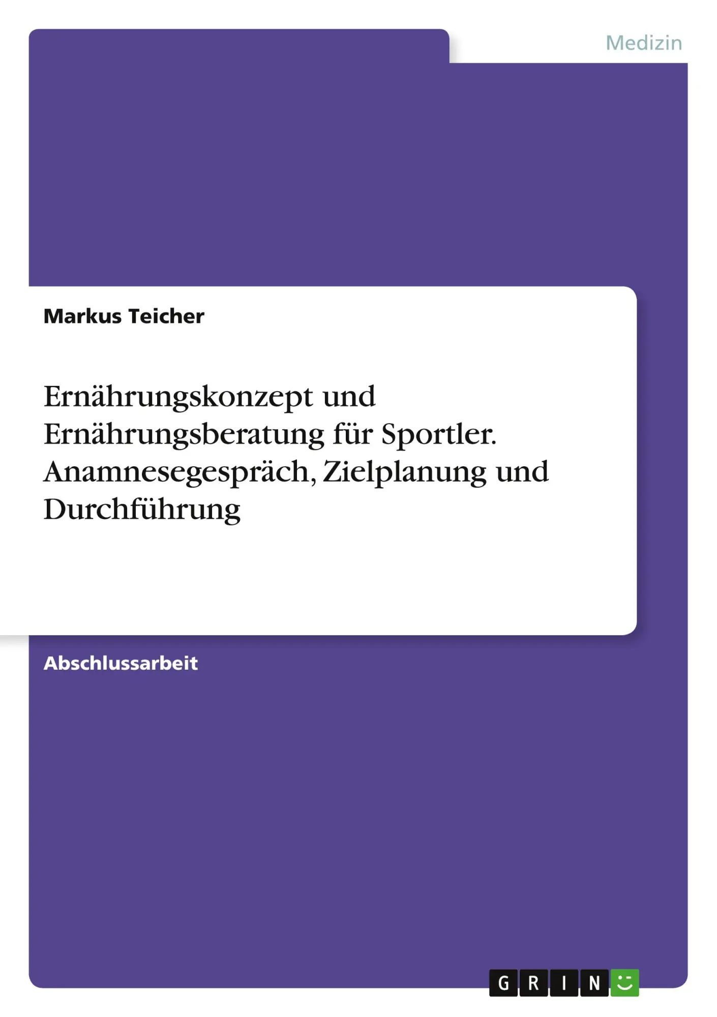 Cover: 9783346926517 | Ernährungskonzept und Ernährungsberatung für Sportler....