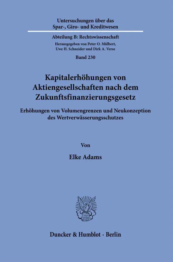 Cover: 9783428196517 | Kapitalerhöhungen von Aktiengesellschaften nach dem...