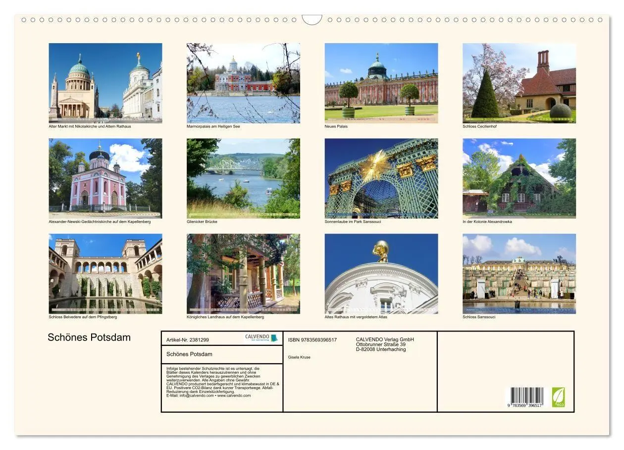 Bild: 9783569396517 | Schönes Potsdam (Wandkalender 2027 DIN A2 quer), CALVENDO...