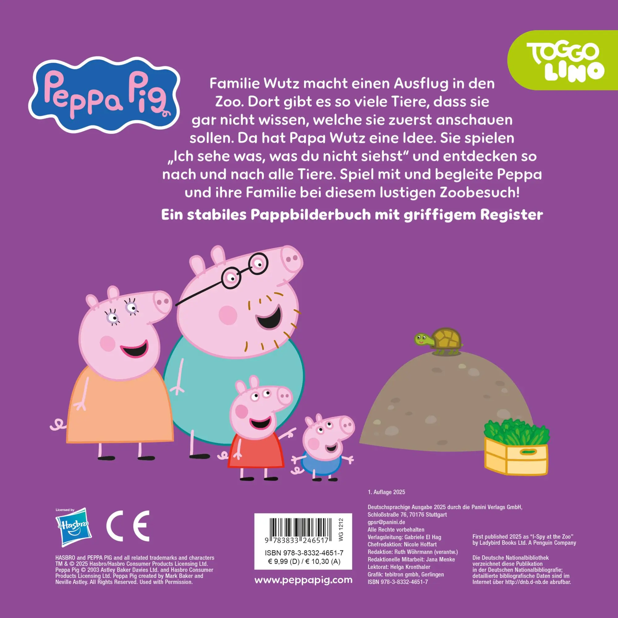 Rückseite: 9783833246517 | Peppa Pig: Peppa geht in den Zoo | Pappbilderbuch mit Register | Buch