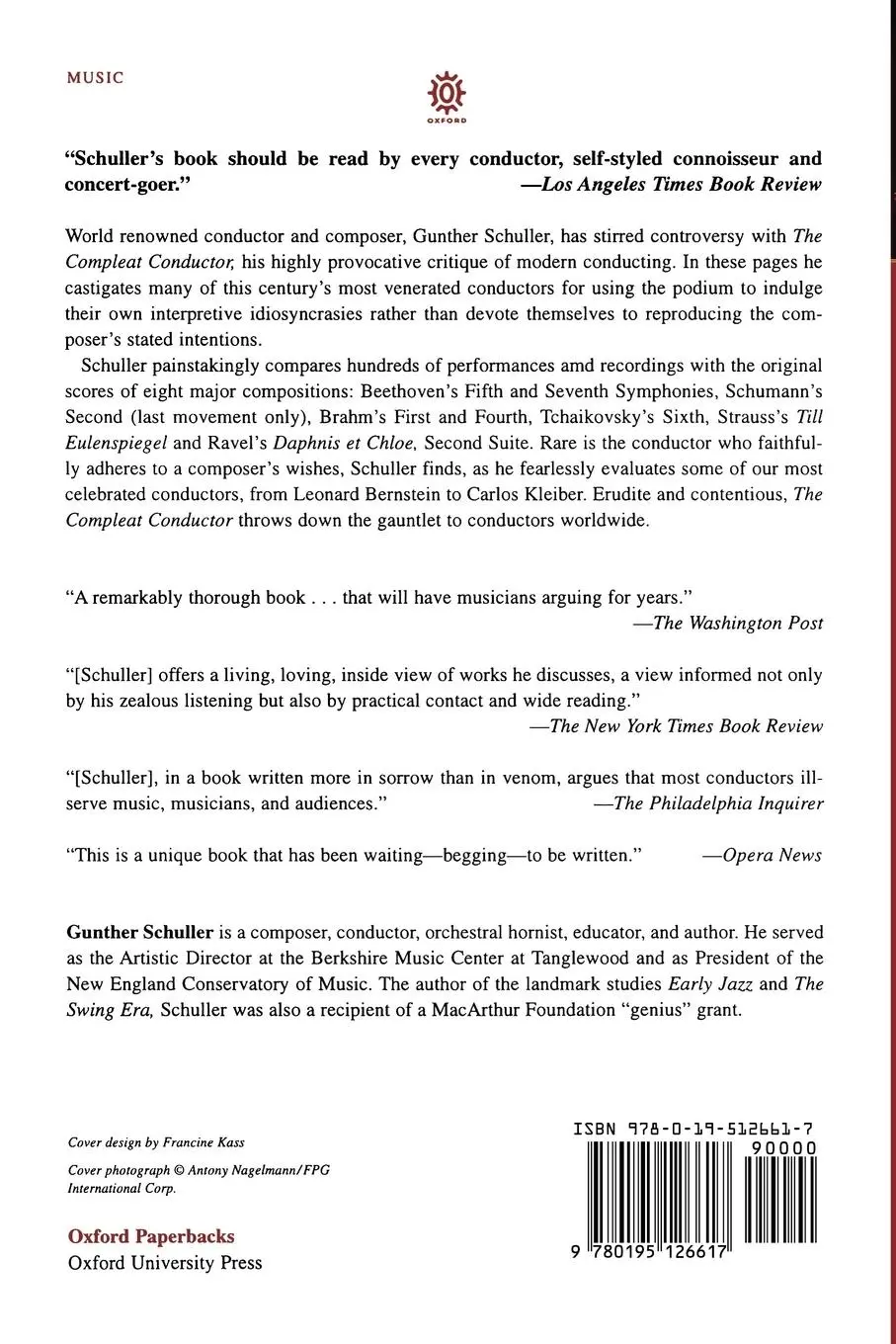 Rückseite: 9780195126617 | The Compleat Conductor | Gunther Schuller | Taschenbuch | Englisch