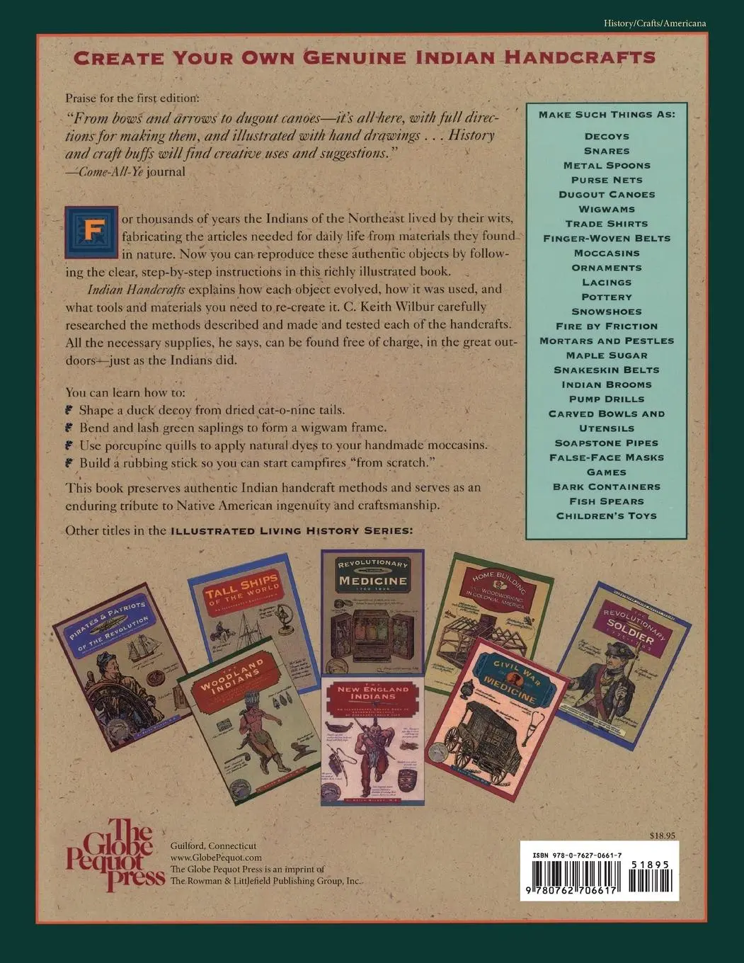 Rückseite: 9780762706617 | Indian Handcrafts | C. Keith Wilbur | Taschenbuch | Englisch | 2014