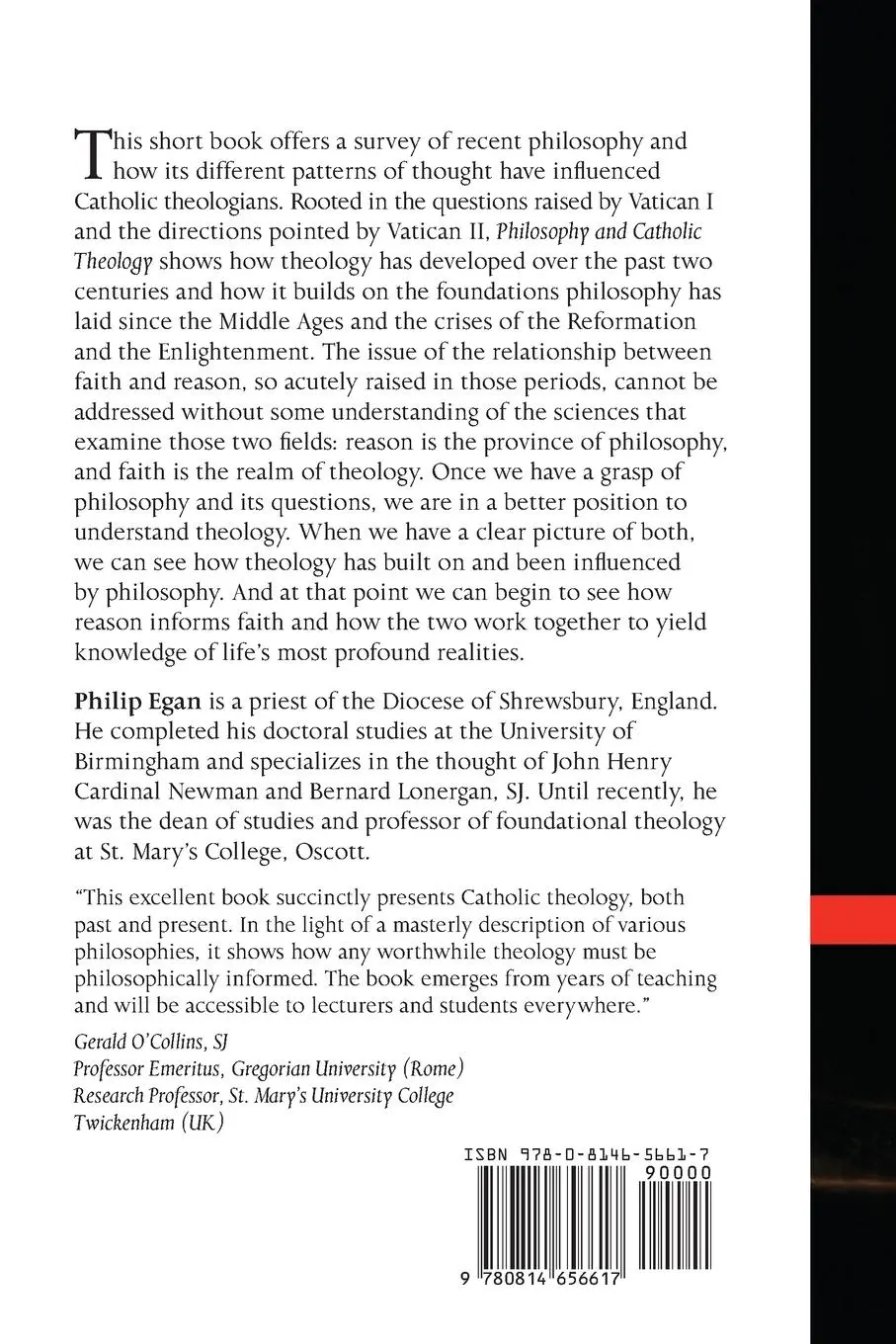 Rückseite: 9780814656617 | Philosophy and Catholic Theology | A Primer | Philip A Egan | Buch