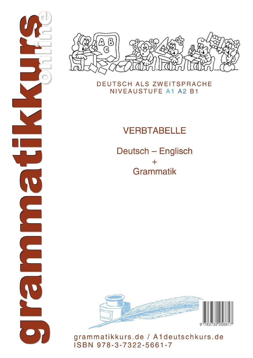 Rückseite: 9783732256617 | Verbtabelle Deutsch A1 A2 B1 | Marlene Milena Abdel Aziz-Schachner
