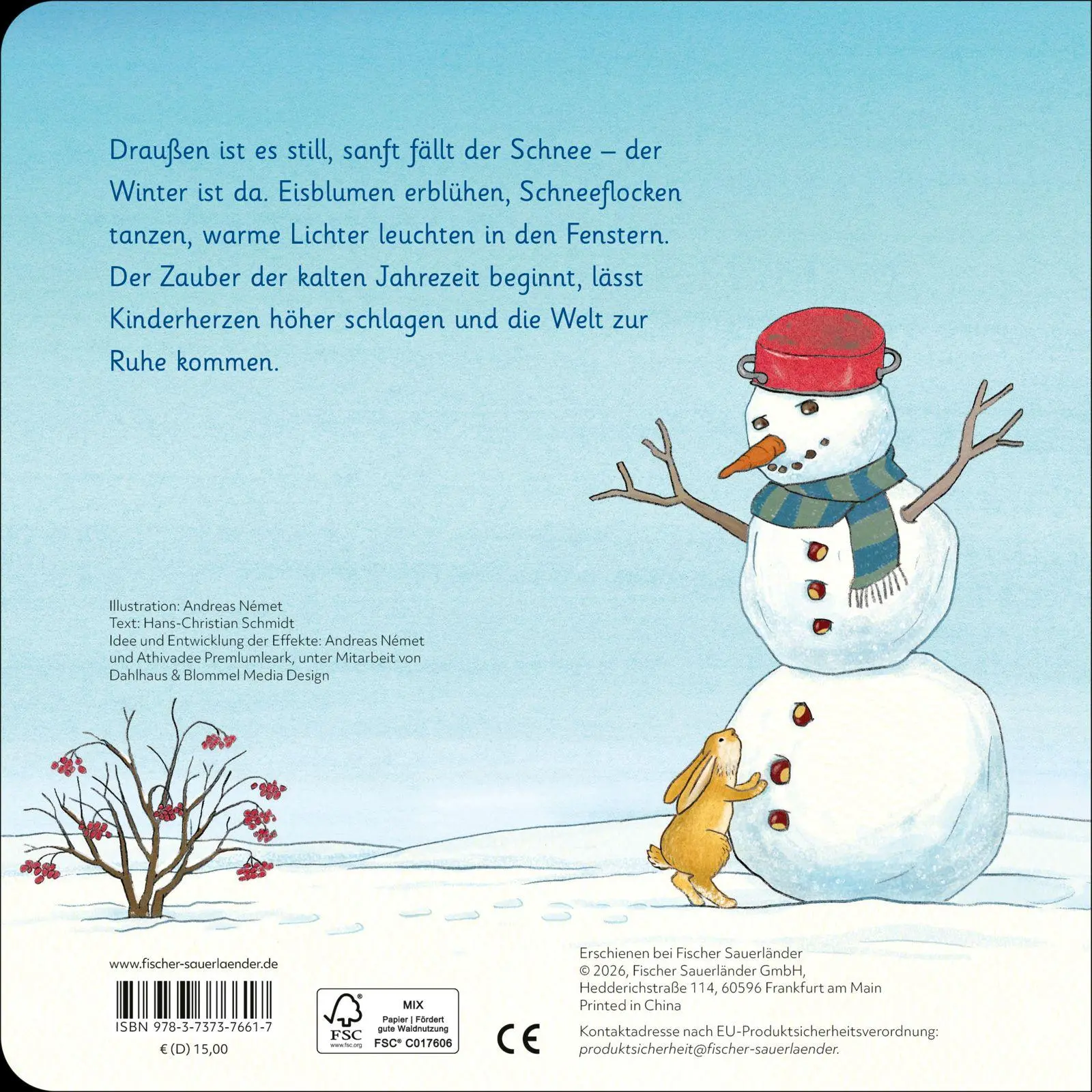 Rückseite: 9783737376617 | Das Schneewunder | Wunderschönes Buch zum Schieben, Drehen und Staunen